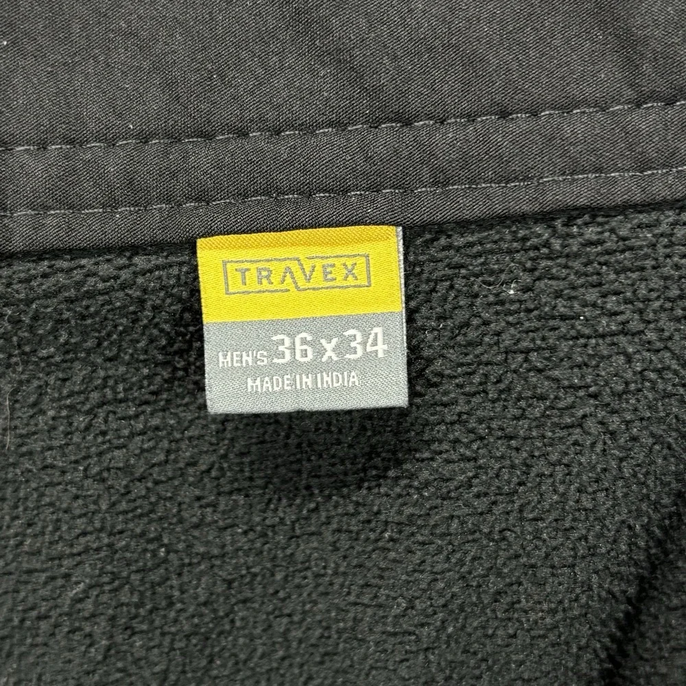 Eddie Bauer Travex Cargo Pants Mens 36x34 Fleece Lined Black Tech Gorpcore